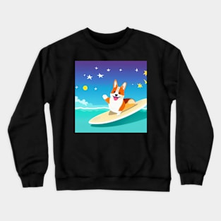 Surfing Corgi Dog Crewneck Sweatshirt